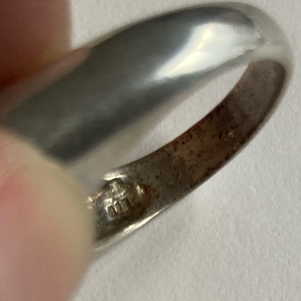 Sterling silver ring with Baltic Amber style stones - Picture 2 of 2